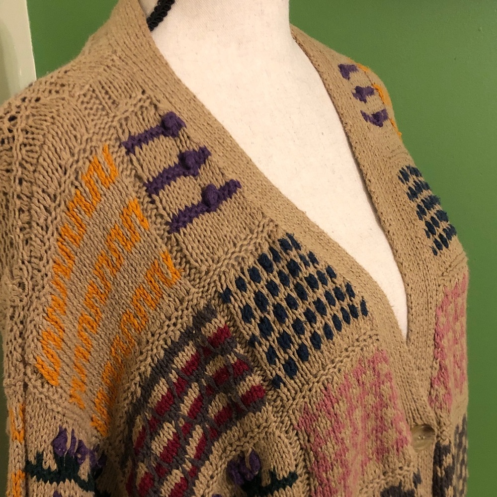 Express Patchwork Cardigan Sweater - image 5